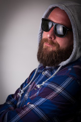 Real guy with beard and sunglasses