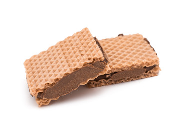 chocolate waffles isolated