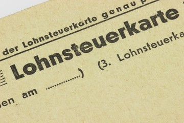 alte deutsche Lohnsteuerkarte