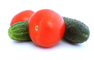Tomatoes and cucumbers