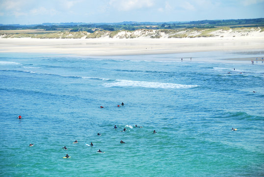Tr&eacute;guennec beach at Pointe de la Torche, Brittany, France
