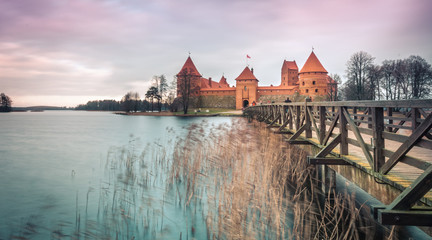 Naklejka na ściany i meble Scenic widok z zamku w Trokach, Litwa.