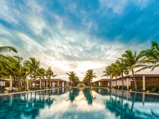 Fototapeta na wymiar Beautiful view of resort in Vietnam, Asia.