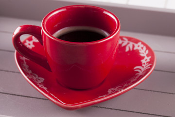Red cup of coffee