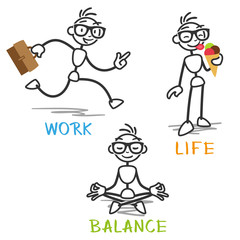 Stickman, work life balance.