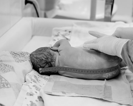 Newborn baby right after delivery