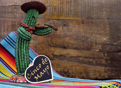 Happy Cinco de Mayo, 5th May, with fun cactus