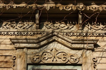 Traditional wooden Russian carved platband