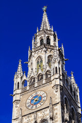 Fototapeta na wymiar Top of Munich city hall tower