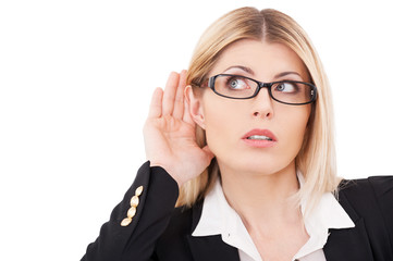 Curious businesswoman.