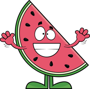 Grinning Cartoon Watermelon