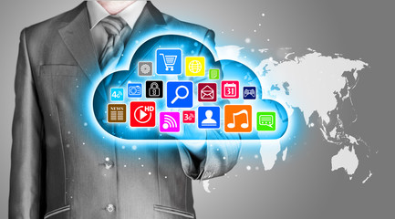 Cloud computing touchscreen interface