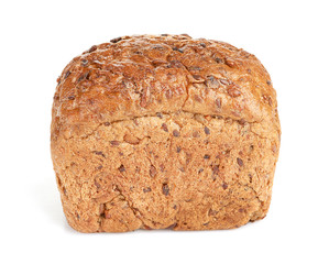 whole grain bread isolated on white background