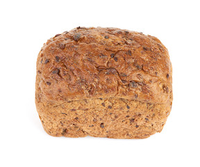 whole grain bread isolated on white background