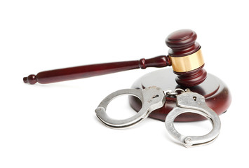 handcuffs and gavel