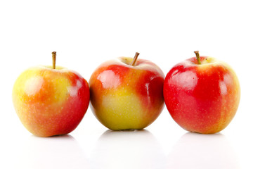 fresh colorful apples isolated on white background