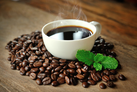 Image of a cup of coffee with mint