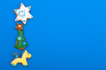 Gingerbread cookies pony christmas tree star icing decoration