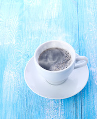 coffee cup with space on the wooden table