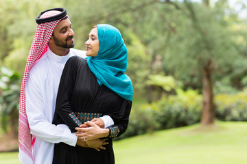 arabian couple embracing