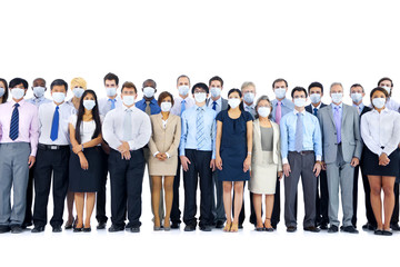 Obraz premium Large Group of Business People Keeping Silence