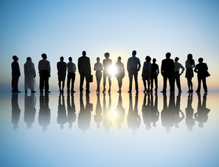 Large Group of Business People Outdoors