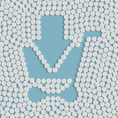 pills concept: shopping, trolley, arrow