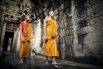 Young Monks at Angkor Wat, Cambodia