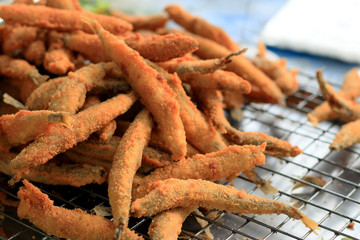 Japanese Cuisine - fish eggs fried in the market