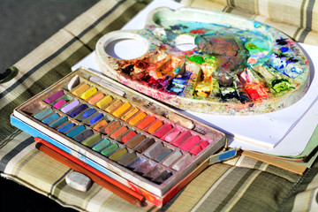 Chalk colors and colors pallet