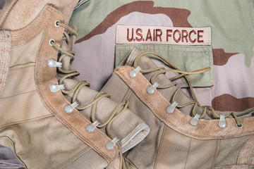 Combat boots and Air Force uniform