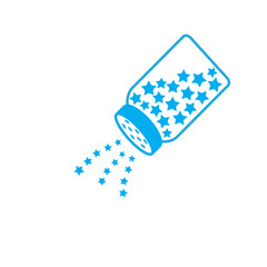 Salt shaker with stars inside. Card