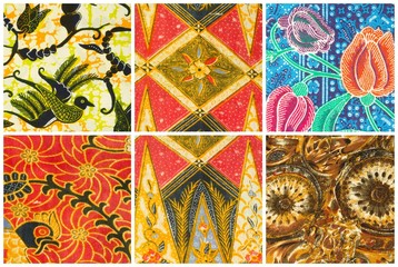 Set of batik sarong pattern background , traditional in Asian