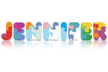 Vector JENNIFER written with alphabet puzzle