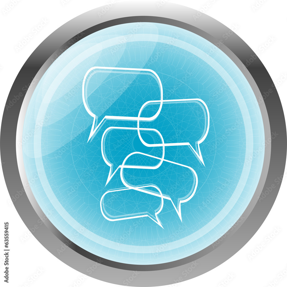 Fototapete abstract cloud on web icon button isolated on white