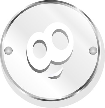 smile face icon button, funny face for web