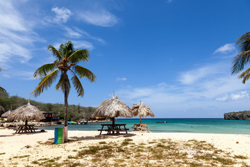 Santa Cruz a free local beach on Curacao, Caribbean