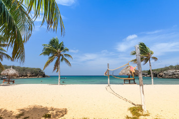 Santa Cruz a free local beach on Curacao, Caribbean