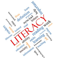 Literacy Word Cloud Concept Angled