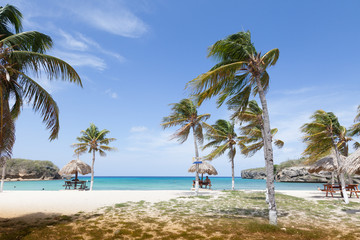 Santa Cruz a free local beach on Curacao, Caribbean