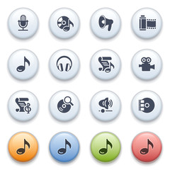 Internet icons on color buttons. Set 13.