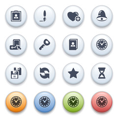 Icons for web on color buttons.