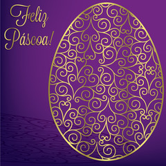 Filigree egg 'Happy Easter' card in vector format