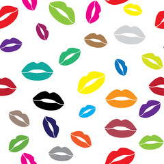 Seamless pattern, print of lips