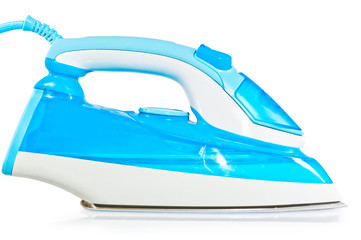new modern blue irons shot on a white background