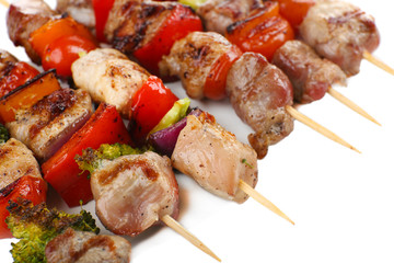 Pork kebab close up