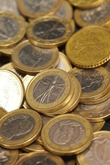 coins and credit cards