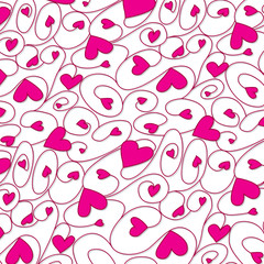 Swirly hand drawn heart pattern in vector format.