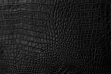 Gordijnen Black Leather background and texture © 2nix