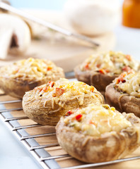 Baked stuffed mushrooms